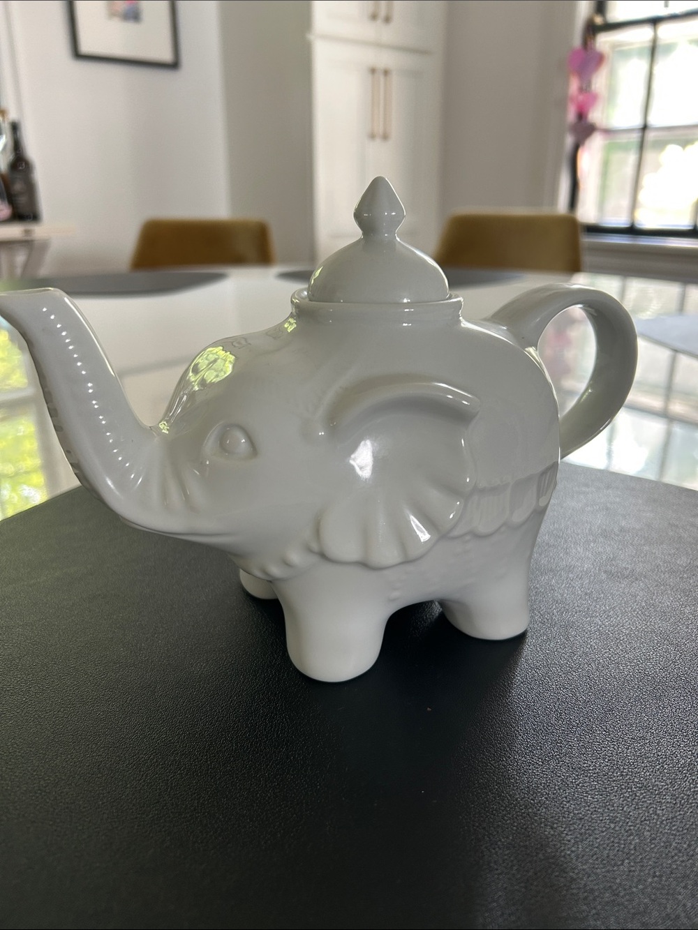 White Elephant Ceramic Teapot - Decorative Home Art
